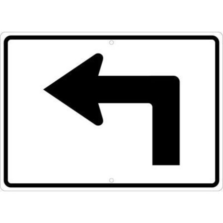 NATIONAL MARKER CO NMC Traffic Sign, Advance Turn Arrow Left, 15in X 21in, White TM500K